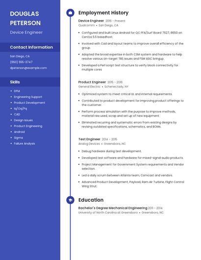 Device Engineer Resume