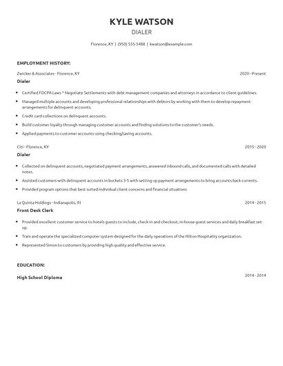 Dialer Resume