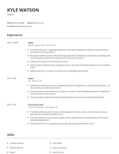 Dialer Resume