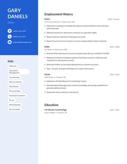 Dialer Resume