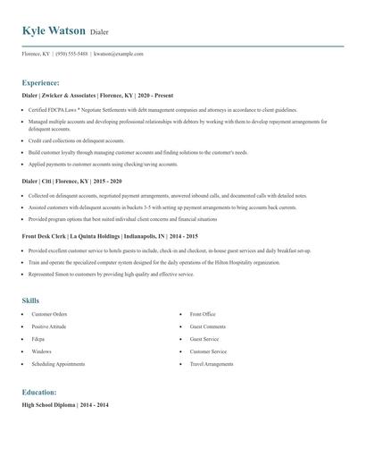 Dialer Resume