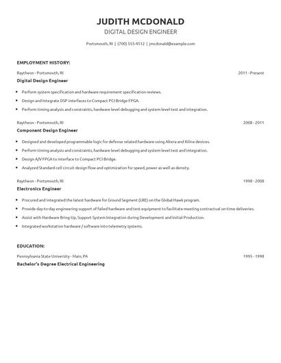 Digital Design Engineer Resume