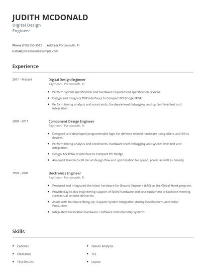 Digital Design Engineer Resume
