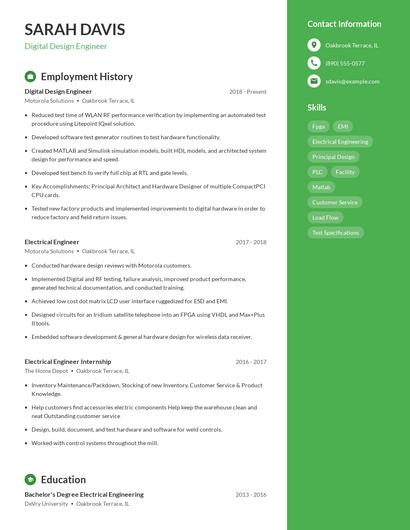 Digital Design Engineer Resume