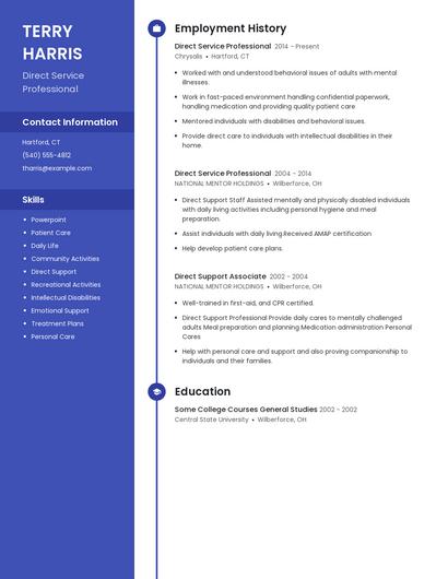 Direct Service Professional Resume