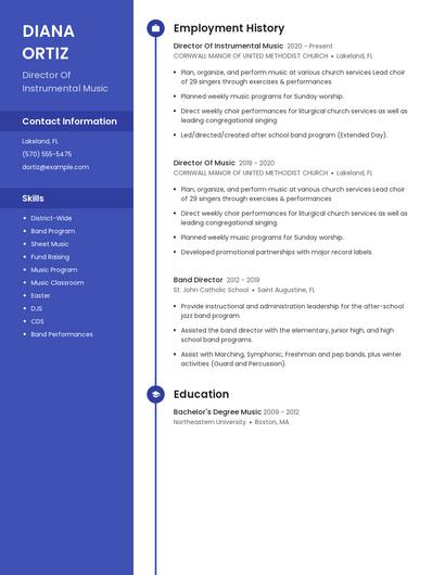 Director Of Instrumental Music Resume