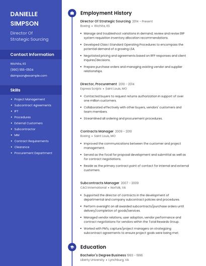 Director Of Strategic Sourcing Resume