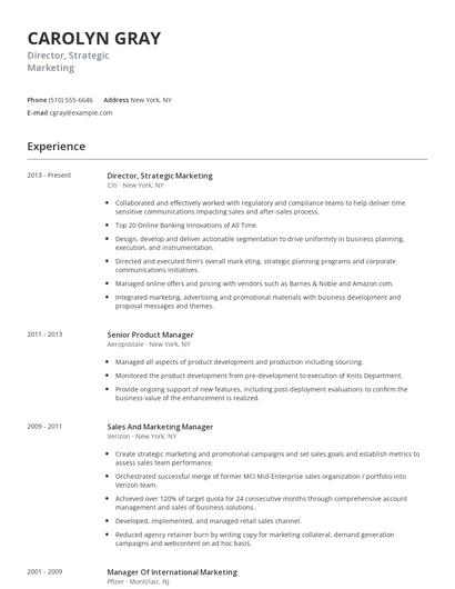 Director, Strategic Marketing Resume