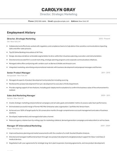 Director, Strategic Marketing Resume