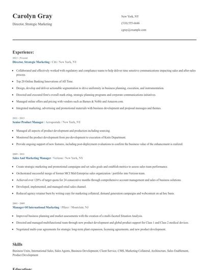 Director, Strategic Marketing Resume