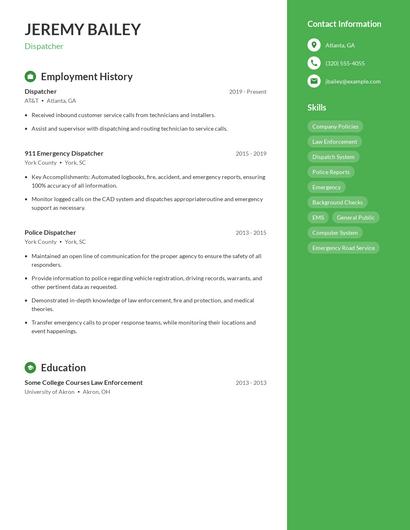 Dispatcher Resume
