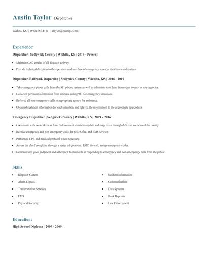 Dispatcher Resume