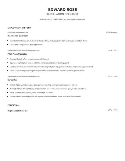 Distillation Operator Resume