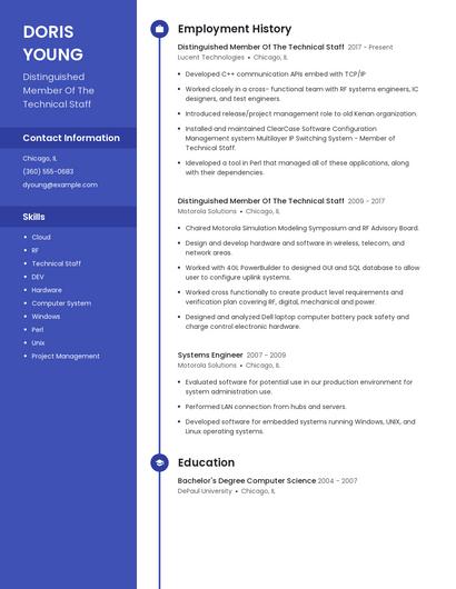 Distinguished Member Of The Technical Staff Resume