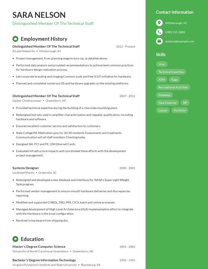 Distinguished Member Of The Technical Staff Resume