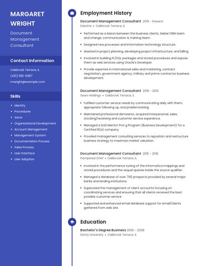 Document Management Consultant Resume