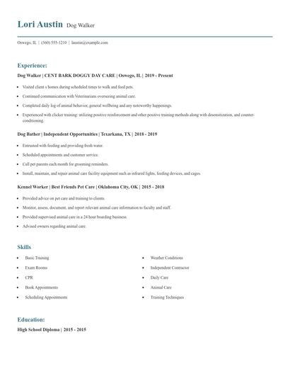 Dog Walker Resume