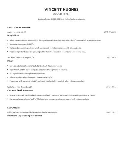 Dough Mixer Resume