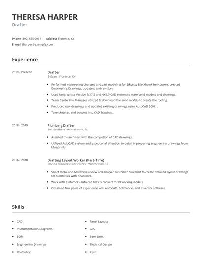 Drafter Resume