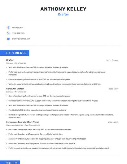 Drafter Resume