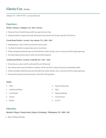 Drafter Resume