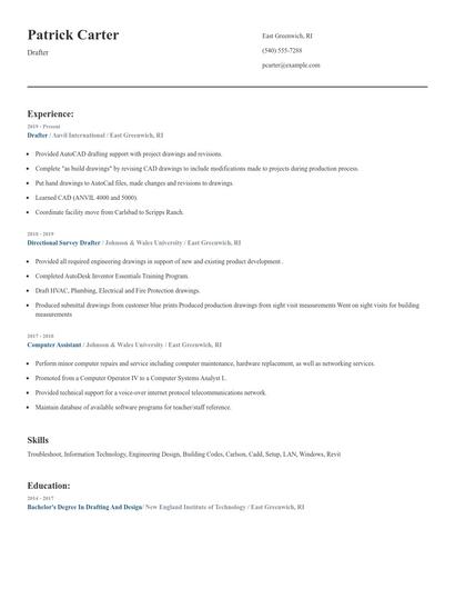 Drafter Resume