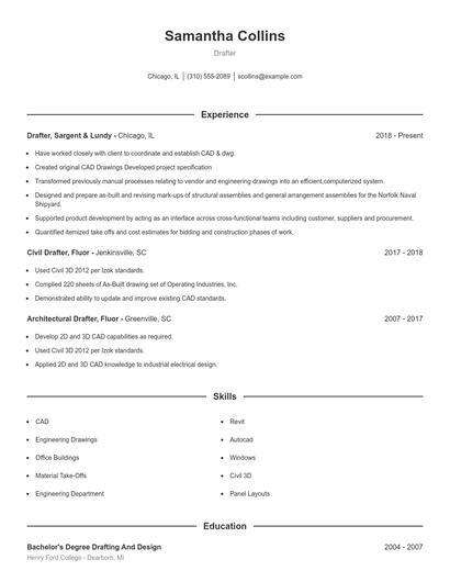 Drafter Resume