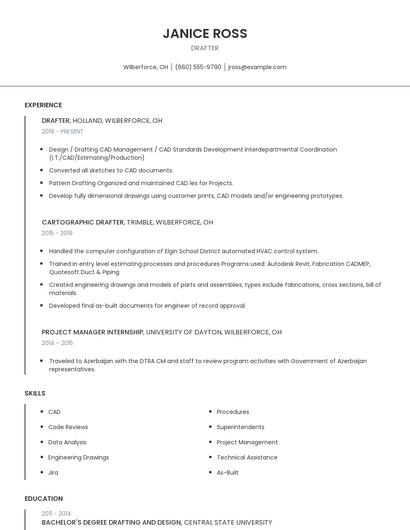 Drafter Resume