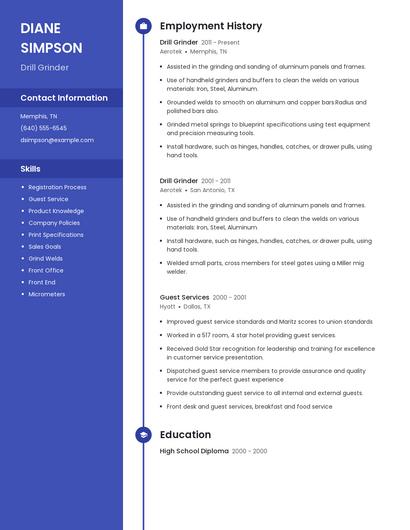 Drill Grinder Resume