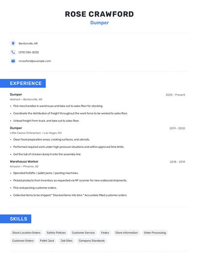 Dumper Resume