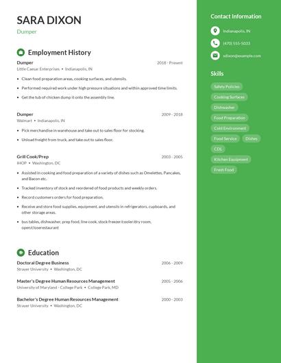 Dumper Resume