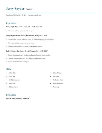Dumper Resume
