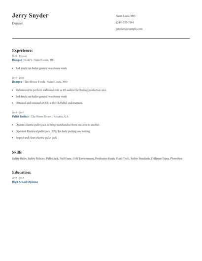 Dumper Resume