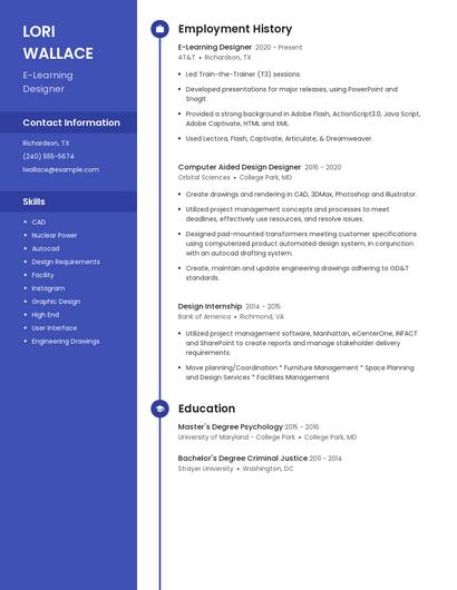 E-Learning Designer Resume