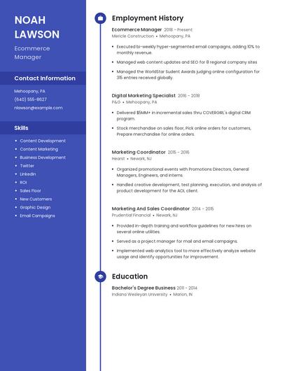 Ecommerce Manager Resume