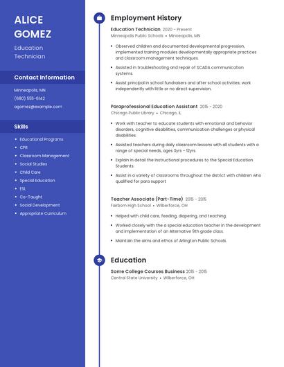 Education Technician Resume