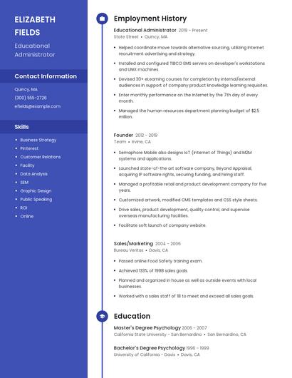 Educational Administrator Resume