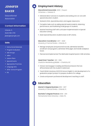 Educational Associate Resume
