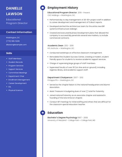 Educational Program Director Resume