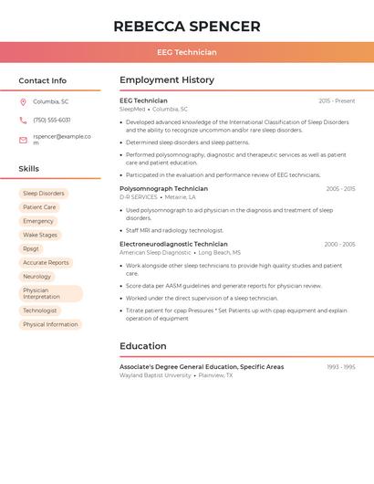 EEG Technician Resume