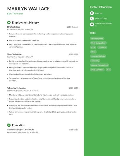 EEG Technician Resume