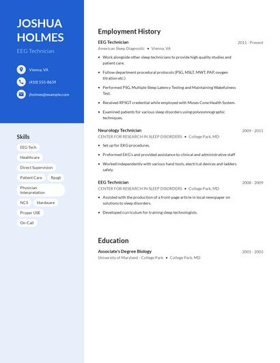 EEG Technician Resume