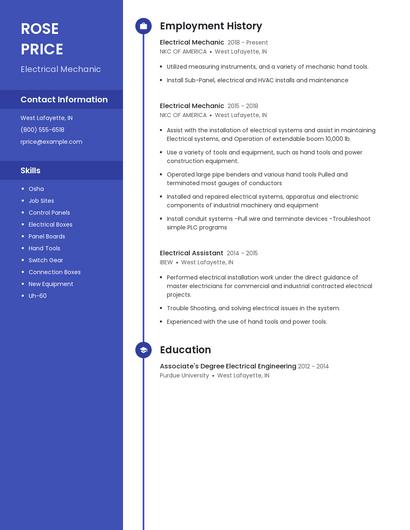 Electrical Mechanic Resume