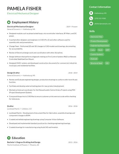 Electrical/Mechanical Designer Resume