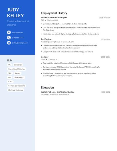 Electrical/Mechanical Designer Resume
