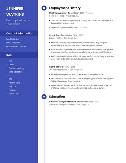 Electrophysiology Technician Resume