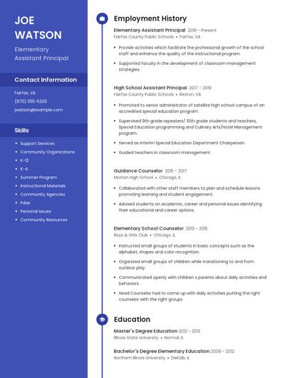 Elementary Assistant Principal Resume
