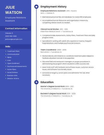 Employee Relations Assistant Resume