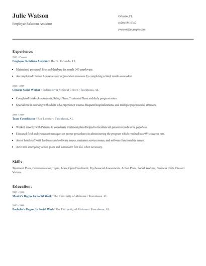 Employee Relations Assistant Resume