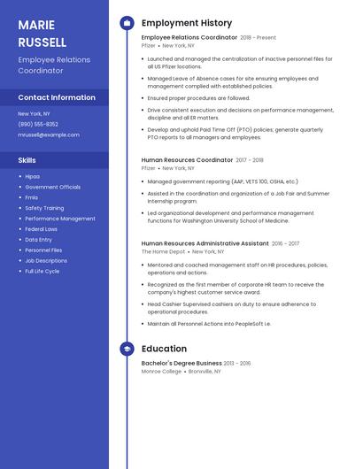 Employee Relations Coordinator Resume